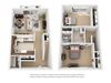 2 Bedroom 1.5 Bathroom Plan 3 3D Floor Plan Layout 2 Bedroom 1.5 Bathroom Plan 3 3D Floor Plan Layout at Encina Meadows, Goleta, 93117